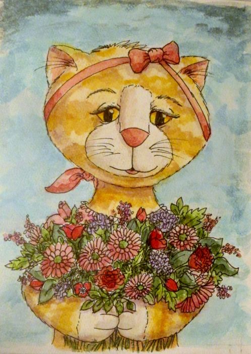 Gingey with Flowers by Amy Sue Stirland